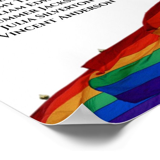 6テーブル結婚の座席表ゲイプライドフラグ ポスター (角)