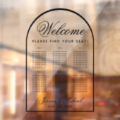 6テーブル結婚の座席表 – 透明アーチ ウィンドウサイン (シート2)