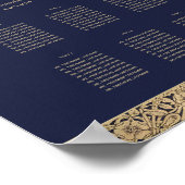 6テーブルNavy Blue結婚のシーティングチャート金ゴールドバラ ポスター (角)