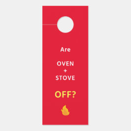 6ドアハンガー – 安全リマインダー – オーブンオフ？ ドアノブサイン