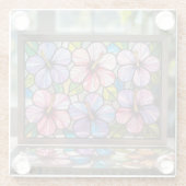 6ハイビスカスフラワーステンドグラスコースター ガラスコースター (裏面)