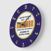 6バトルスターズウィーアジア太平洋退役軍人 ラージ壁時計 (傾斜)