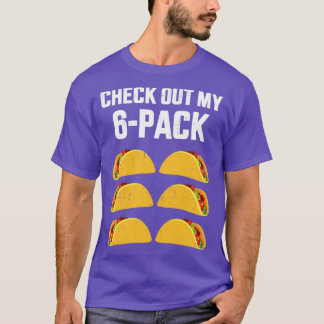 6パックおもしろいでタコスを入れてCincoにチェックする Tシャツ