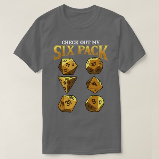 6パックおもしろいサイコロをチェックアウトする1 Tシャツ (デザイン正面)