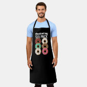 6パックおもしろいパパBodドーナツ(筋肉の爪の代わり) エプロン (着用した状態)