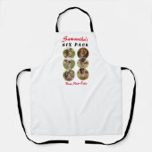 ♥ 6パックおもしろいママBod 6枚の写真マ最高のマー・エバー エプロン (正面)