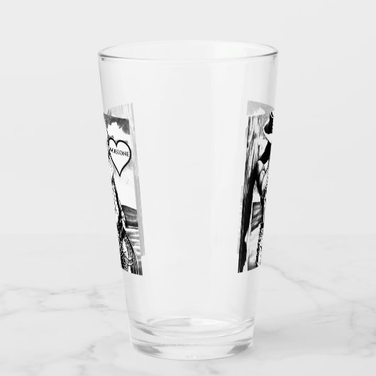 6パックのカウボーイアートスケッチとハートの名前をカスタムする タンブラーグラス (左)