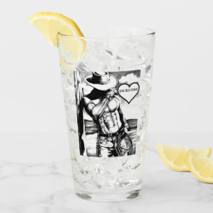 6パックのカウボーイアートスケッチとハートの名前をカスタムする タンブラーグラス