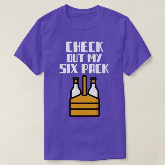 6パックをチェックアウト Tシャツ (デザイン正面)