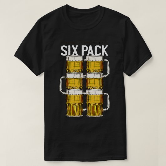 6パックチおもしろいェック6ビールAbsフィ笑わされるッネ Tシャツ (デザイン正面)