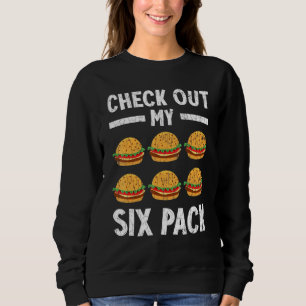 6パックバーガーのチーズバーガーのグラフィックをチェック スウェットシャツ