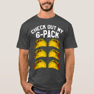 6パックフィットネスおもしろいタコメキシカンジムトップ Tシャツ
