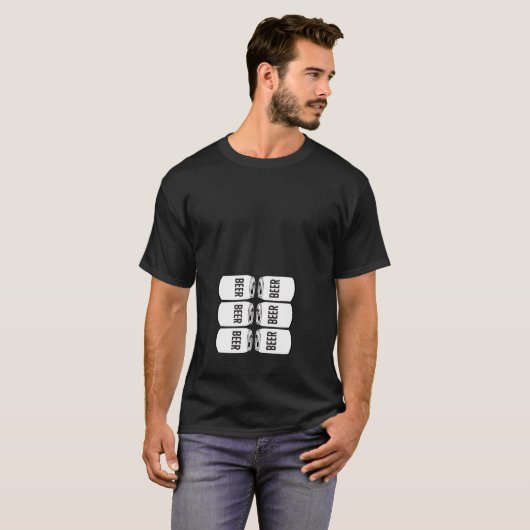 6パックAbs面白いハロウィーンのコスチュームおもしろいビール Tシャツ (正面フル)