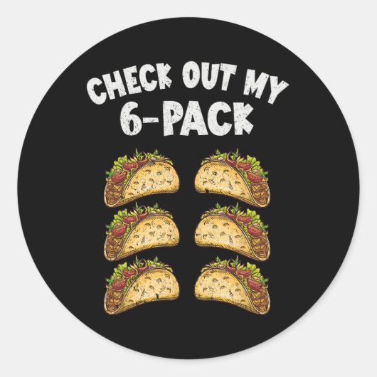 6パックTaco Cinco De Mayoメキシコ人 ラウンドシール (正面)