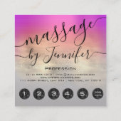 6パンチズマッサージスパウェルネススタジオピンク金ゴールド スクエア名刺 (裏面)