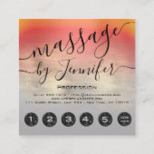 6パンチズマッサージスパウェルネススタジオユニーク金ゴールド スクエア名刺 (裏面)