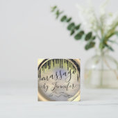 6パンチズマッサージスパウェルネススタジオユニーク スクエア名刺 (スタンド正面)