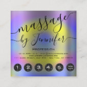 6パンチズマッサージスパウェルネススタジオ金ゴールドフレーム スクエア名刺 (裏面)