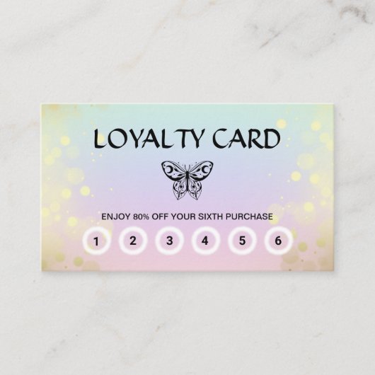 *~* 6パンチバタフライモット魔法レインボーパステル  ロイヤリティカード (正面)