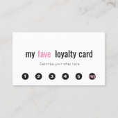 6パンチピンク美しいサロンお客様ロイヤリティカード ロイヤリティカード (正面)