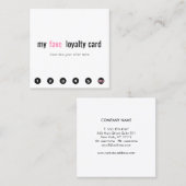 6パンチピンク美しいサロンお客様ロイヤリティカード ロイヤリティカード (正面/裏面)