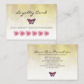 *~* 6パンチ穴バタフライフラワーロイヤリティカード ロイヤリティカード (正面/裏面)