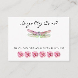 *~* 6パンチ穴フラワードラゴンフライロイヤリティカード ロイヤリティカード