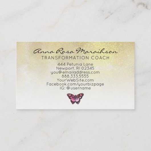 *~* 6パンチ穴フラワーバタフライロイヤリティカード 名刺 (裏面)