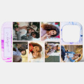 6パーソナライズされたフォトコラージュ紫ピンク大理石 Case-Mate iPhoneケース (裏面 (横))