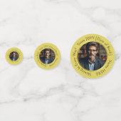 6パーソナライズされたフォトゴールデン誕生日記念日 コンフェッティ (裏面)