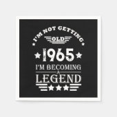 6パーソナライズされたヴィンテージ60歳の誕生日パーティー スタンダードカクテルナプキン (正面)