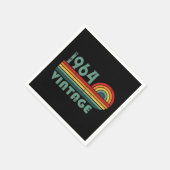 6パーソナライズされたヴィンテージ60歳の誕生日パーティー スタンダードカクテルナプキン (角)