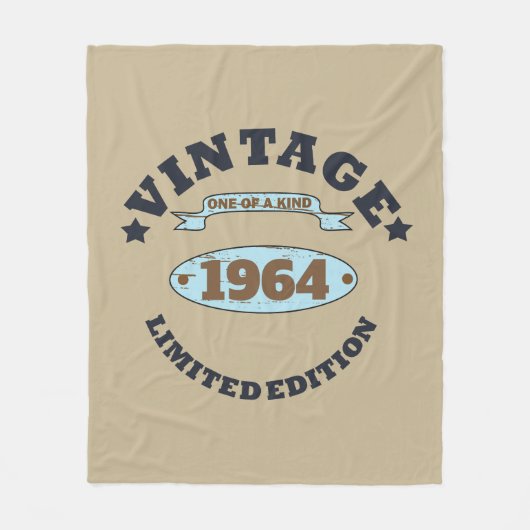 6パーソナライズされたヴィンテージ60歳の誕生日パーティー フリースブランケット (正面)
