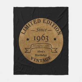 6パーソナライズされたヴィンテージ60歳の誕生日パーティー フリースブランケット