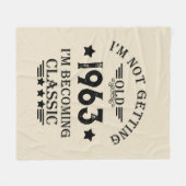 6パーソナライズされたヴィンテージ60歳の誕生日パーティー フリースブランケット (正面(横))