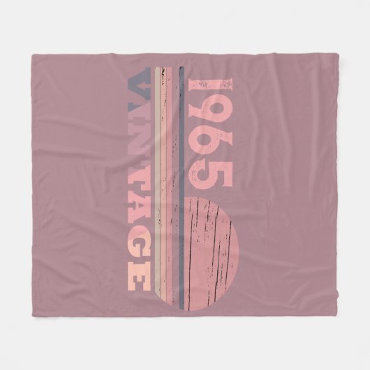 6パーソナライズされたヴィンテージ60歳の誕生日パーティー フリースブランケット (正面(横))