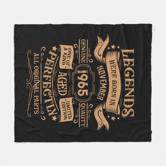 6パーソナライズされたヴィンテージ60歳の誕生日パーティー フリースブランケット (正面(横))