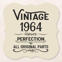 6パーソナライズされたヴィンテージ60歳の誕生日パーティー ペーパーコースター