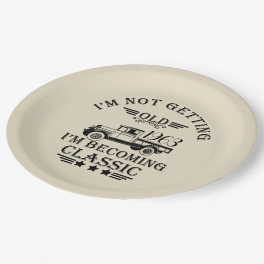 6パーソナライズされたヴィンテージ60歳の誕生日パーティー ペーパープレート (アングル)