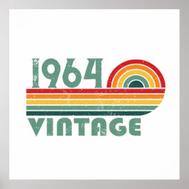 6パーソナライズされたヴィンテージ60歳の誕生日パーティー ポスター