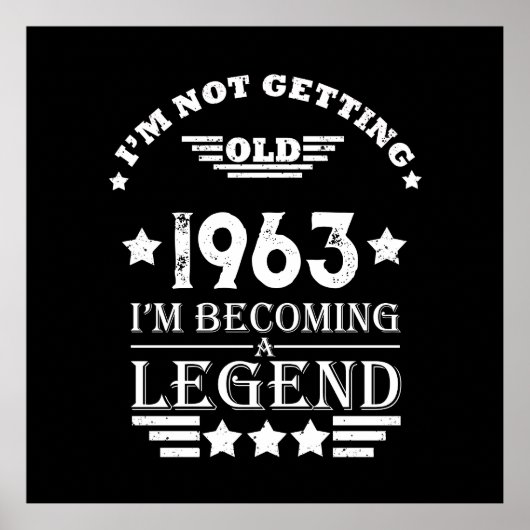 6パーソナライズされたヴィンテージ60歳の誕生日パーティー ポスター (正面)