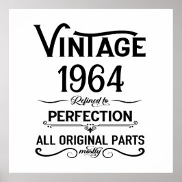 6パーソナライズされたヴィンテージ60歳の誕生日パーティー ポスター