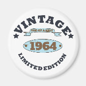 6パーソナライズされたヴィンテージ60歳の誕生日パーティー マグネット (正面)