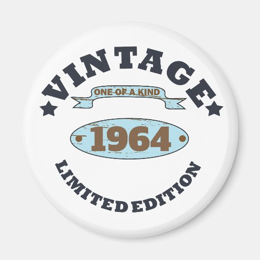 6パーソナライズされたヴィンテージ60歳の誕生日パーティー マグネット (正面)