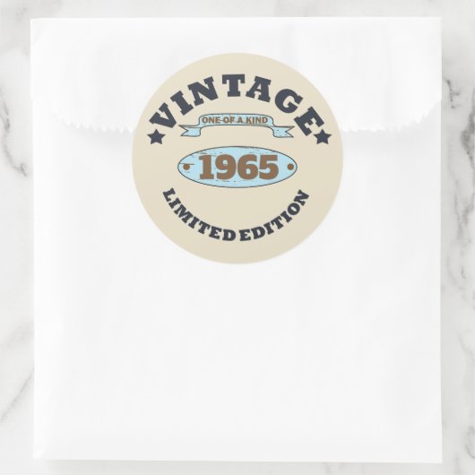 6パーソナライズされたヴィンテージ60歳の誕生日パーティー ラウンドシール (バッグ)