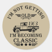 6パーソナライズされたヴィンテージ60歳の誕生日パーティー ラウンドシール (正面)