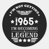 6パーソナライズされたヴィンテージ60歳の誕生日パーティー ラウンドシール (正面)