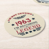 6パーソナライズされたヴィンテージ60歳の誕生日パーティー ラウンドペーパーコースター (アングル)