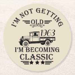 6パーソナライズされたヴィンテージ60歳の誕生日パーティー ラウンドペーパーコースター