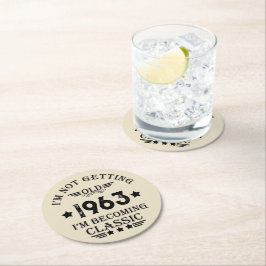 6パーソナライズされたヴィンテージ60歳の誕生日パーティー ラウンドペーパーコースター
